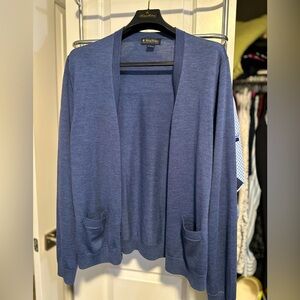 Brooks Brothers Light Blue Italian Merino Cardigan L